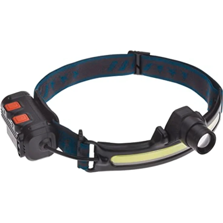 TFA Dostmann Kopflampe LED Lumatic Head, 43.2038.01, wiederaufladbar, superhell, Stirnlampe zum Angeln, Joggen, Handwerken, Camping, spritzwassergeschützt, schwarz – Bild 1