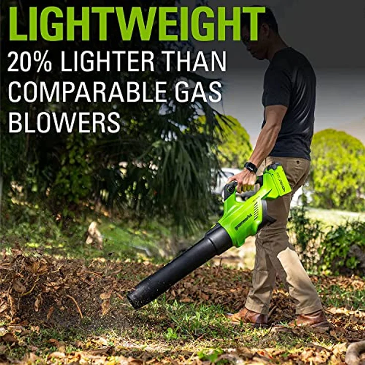 Greenworks GD40ABK2X, Axial Akku Laubbläser mit bürstenlosem Motor, 210 km/h, 40V Lithium-Ionen Akku – Bild 9