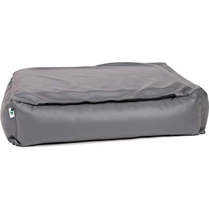 CopcoPet Hundebett Paco Kunstleder Grau, Größe L ca. 90 x 70 cm - robust, geruchsneutral, wasserabweisend und komfortabel – Bild 2