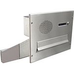 Letterbox24 D-042 Edelstahl Mauerdurchwurf Briefkasten mit Klingel & Sprechsieb (Tiefe: 35-50 cm), wetterfest & langlebig, gebürsteter Edelstahl