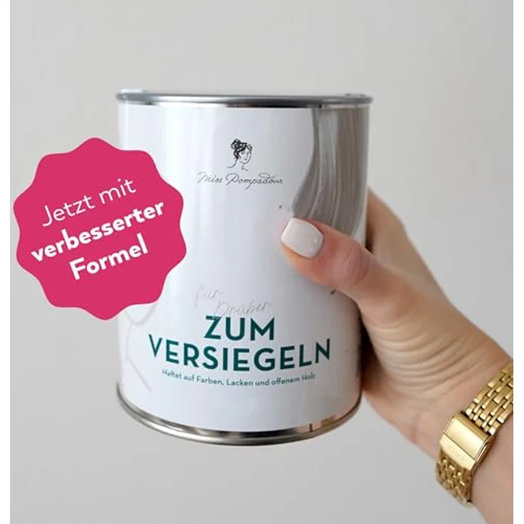 MissPompadour Klarlack 1L, schnelltrocknender, kratzfester, farbloser Acryllack für Innen, matt, hohe Transparenz, vielseitig auf Holz, Kunststoff und Metall einsetzbar – Bild 2