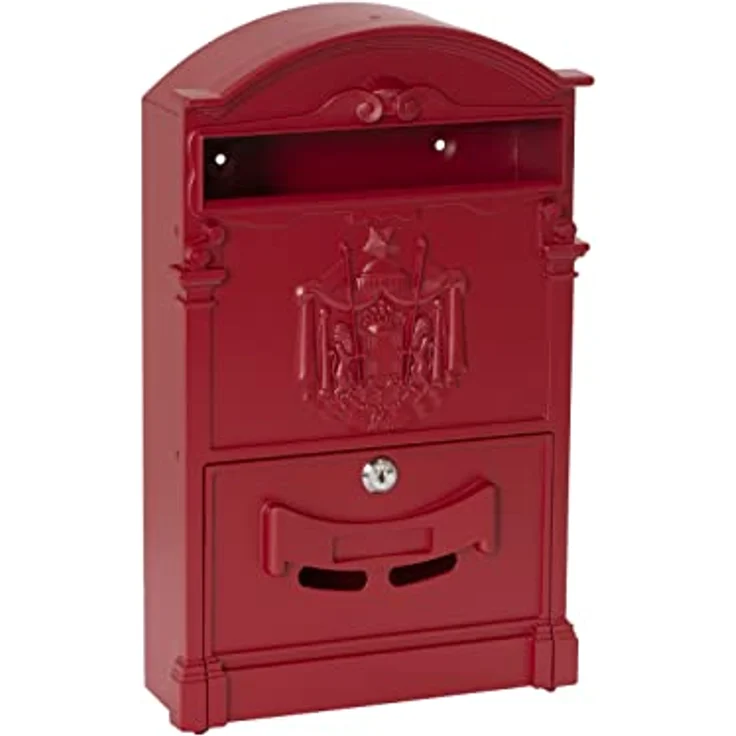 ARREGUI Residencia D-2151/R Briefkasten aus Aluminium im klassischen Stil, Größe M (DIN A4), Eleganter und Dekorativer Wandbriefkasten für Draußen mit Namensschild, Einfache Montage, rot – Bild 5