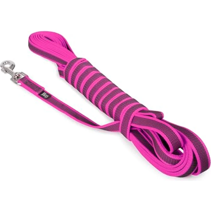 IDC Color & Gray gumierte Leine, 20 mm x 10 m mit Schlaufe, Pink-Grau – Bild 1