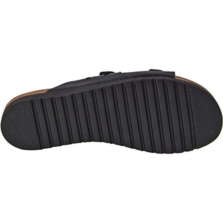 Lico Bioline Lady Classic Pantolette, Synthetik Obermaterial, dämpfungsaktive EVA-Laufsohle, Damen Slipper, Kork/Kautschuk Fußbett, schwarz – Bild 6