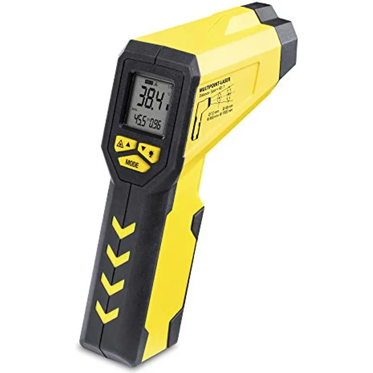 TROTEC Infrarot-Thermometer/Pyrometer TP7 Multipunkt Laser TP 7, Optische Auflösung 40:1, Oberflächentemperaturmessung von -50 °C bis +1.000 °C, Emissionsgrad von 0,1 bis 1,0