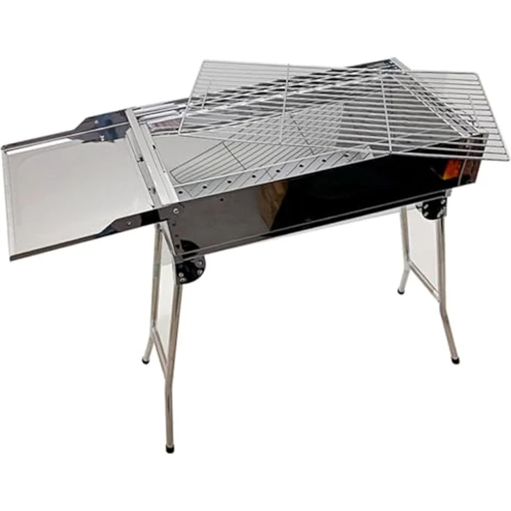 Olymp Handels GmbH Holzkohlegrill Mangal President Set mit 9er Drehspieß 230V Motor und 10 Edelstahl Spieße, Edelstahl 0,8mm rostfrei – Bild 5