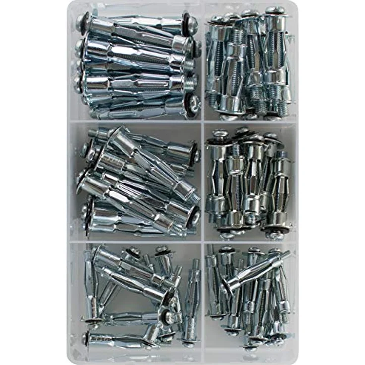 TOX Metall-Hohlraumdübel-Sortiment Acrobat Set verzinkt 60 tlg., für Befestigungen in Gipskartonplatten, 1 Stück,  094901111 - Preisvergleich – Bild 2