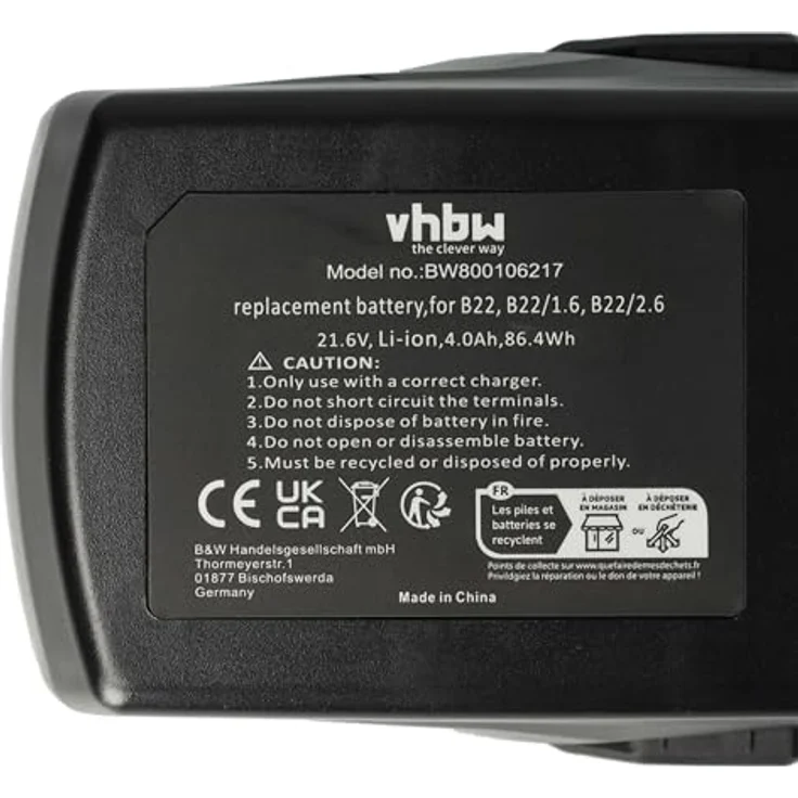 vhbw 2X Akku kompatibel mit Hilti CD 4-A22, Hochleistungsakku mit 4000 mAh und 21,6 Volt, langlebig und hochwertig verarbeitet – Bild 5