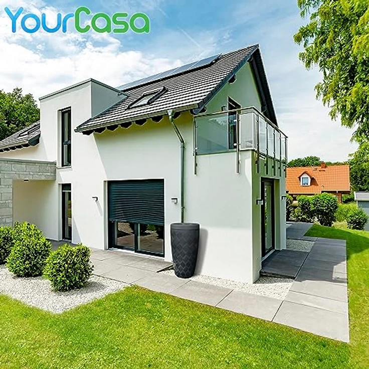 YourCasa Regentonne 240 Liter [Seabreeze] - Design-Highlight mit unglaublichem Fassungsvermögen, frostsicher und nachhaltig (Anthrazit Ohne Wasserhahn) – Bild 2
