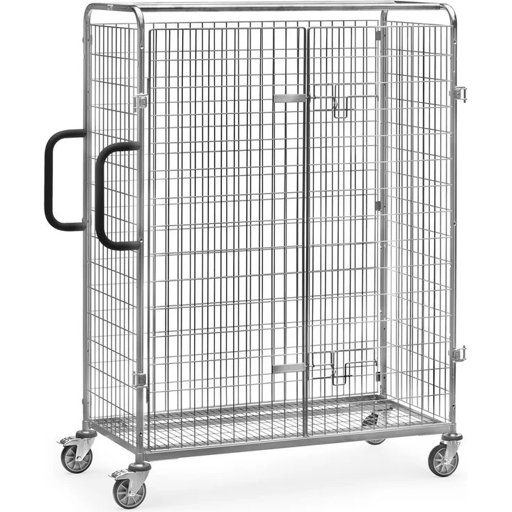 FETRA Transportwagen Doppel-Flügeltür, galvanisch verzinktes Drahtgitter, L x H 1250 x 1625 mm, abschließbar