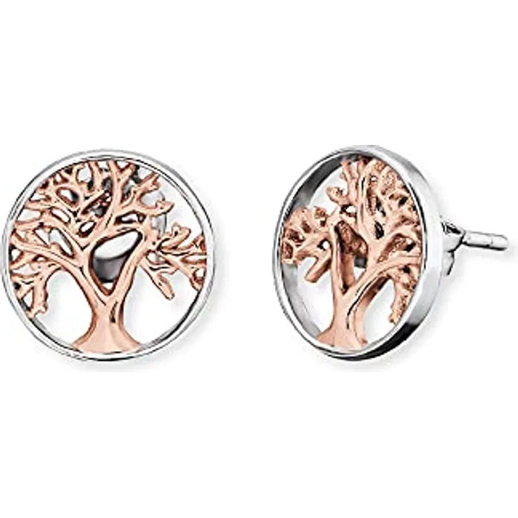 Engelsrufer ERE-LILTREE-BICOR Ohrstecker Lebensbaum Silber-Rosé