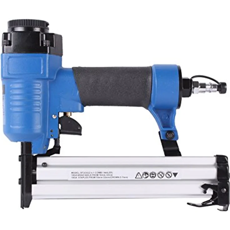 2-in-1 Druckluft Klammergerät (Tackernadeln bis 25 mm Nägel bis 32 mm Stärke) - Weldinger – Bild 5