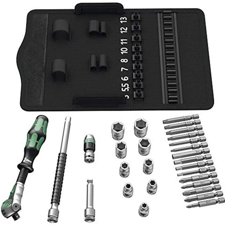 Wera 8100 SA Zyklop Speed Steckschlüsselsatz metrisch 1/4 (6.3 mm), 28-teilig mit schwenkbarem Knarrenkopf und 72 Zähnen – Bild 2
