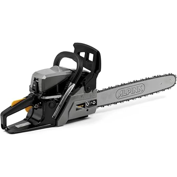 Alpina Benzin-Kettensäge ACS 47, 45 cm Oregon Schwert, 1,8 kW Leistung, ergonomischer Softgrip Handgriff, doppelte Kettenbremse – Bild 1