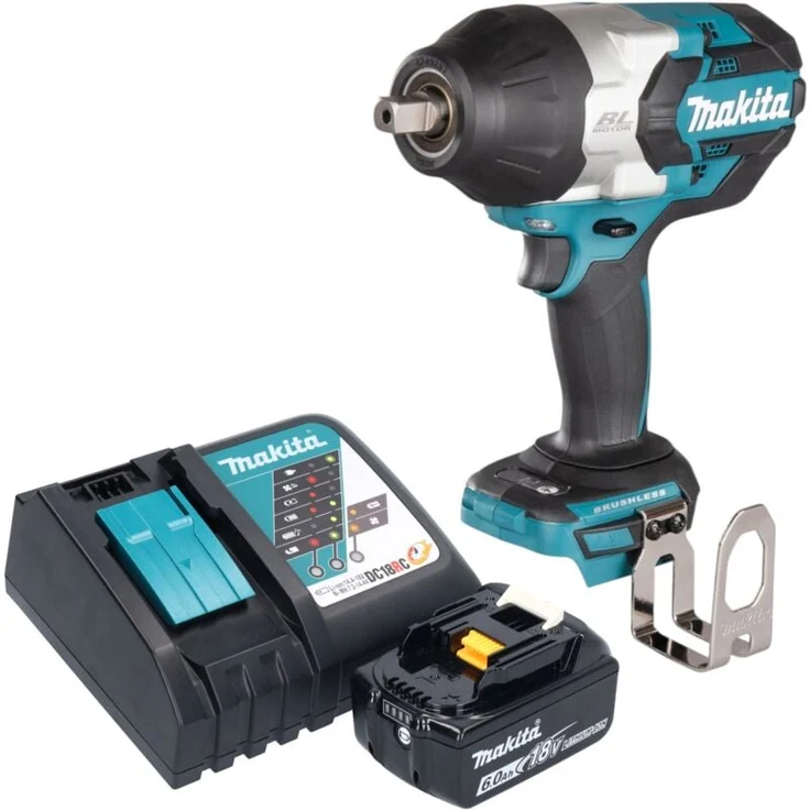 Makita DTW 1004 RG1 Akku Schlagschrauber, 18 V, 1050 Nm, 1/2' Brushless, mit 1x 6,0 Ah Akku und Ladegerät