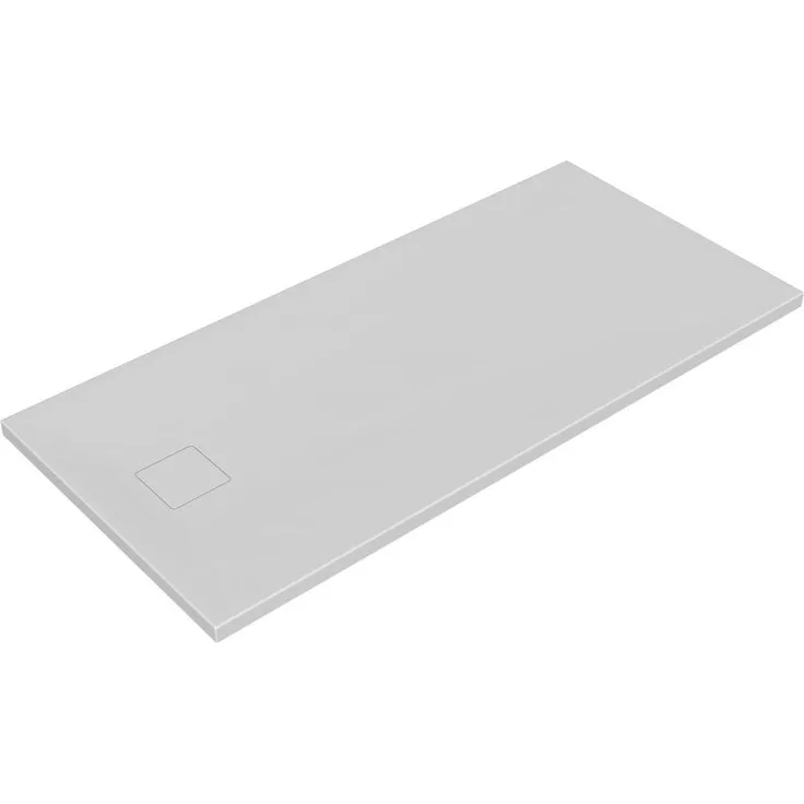 Hüppe EasyFlat Duschwanne, rechteckig, 1700x800mm, weiss glänzend, Ablauf kurze Seite, rutschhemmend, Mineralguss mit Gelcoat-Oberfläche