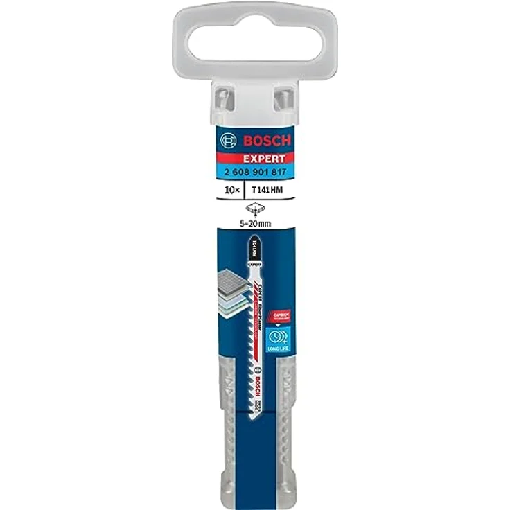 Bosch Professional 10 tlg. EXPERT ‘Fiber Plaster’ T 141 HM Stichsägeblatt (für Faserzementplatten, Gipskartonplatte, Länge 100 mm, Zubehör Stichsäge) – Bild 2