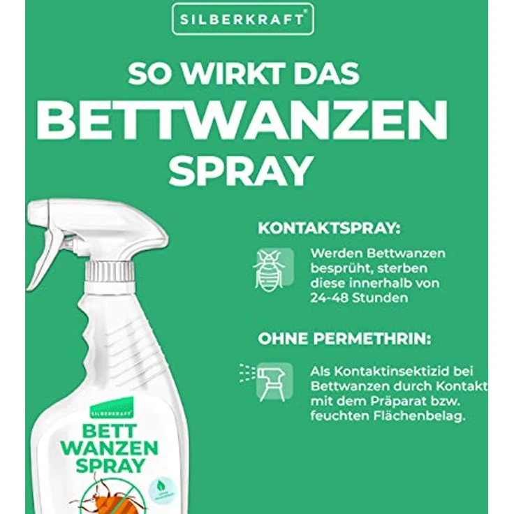 Silberkraft Bettwanzenspray 500 ml für Matratzen und Betten, effektiv Bettwanzen bekämpfen, hilfreiches Anti-Bettwanzen-Mittel gegen Bettwanzen und Ungeziefer – Bild 3