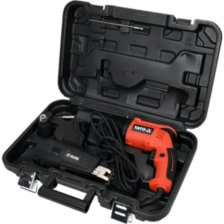 Yato Kabel-Schraubendreher 550W (Yt-82071) - Akkuschrauber mit automatischer Bohrtiefenbegrenzung, Austauschbarem Zusatzkopf – Bild 4