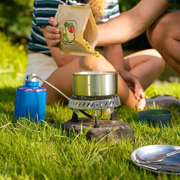Campingaz Campingkocher Camp & Trek, Gaskocher mit 2 kW Brenner, Piezozündung, silber-schwarz – Bild 4