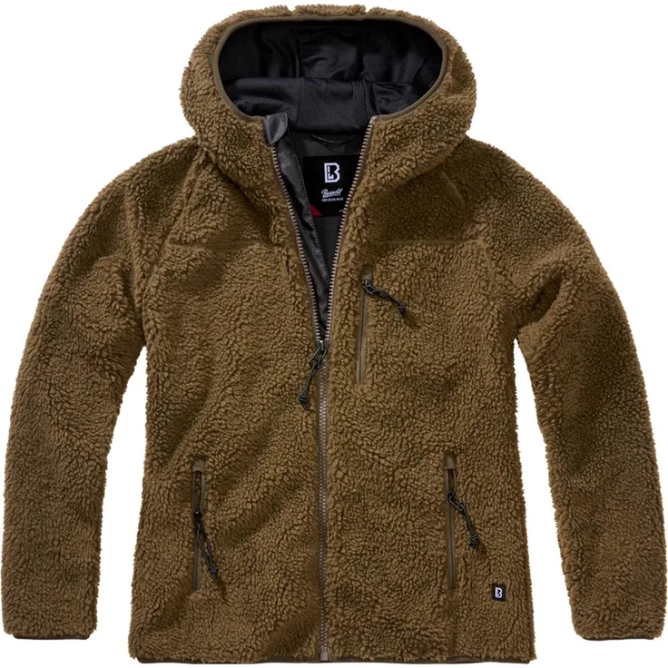 Brandit Damen Ladies Teddyfleecejacket, Allwetterjacke mit hochflorigem Teddy-Fleece, warm und atmungsaktiv, schwarz
