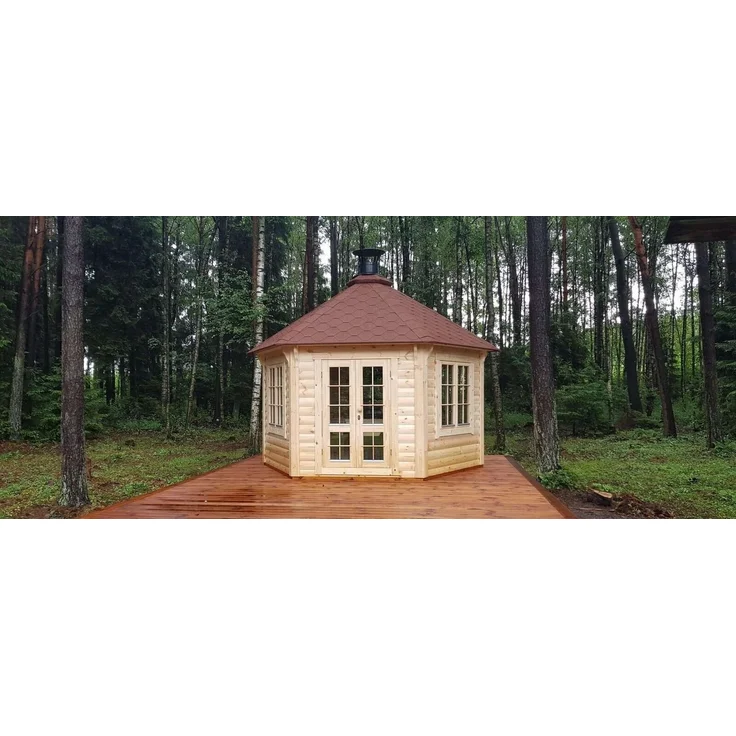 JVmoebel Gartenhaus Grillkota Hütte Grillhütte Haus Finnische Grills Grillhaus 9,2 m², BxT: 301x301 cm, (Gartenhaus), Made in Europa - Preisvergleich