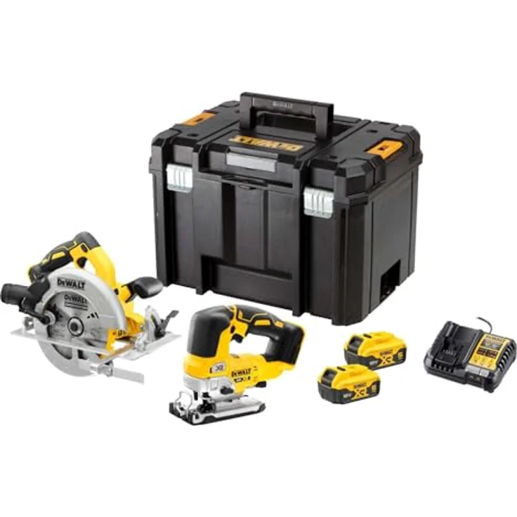 DeWalt Akku-Kombopack 18 V DCK2012P2T-QW, Handkreissäge und Pendelhub-Stichsäge mit bürstenlosem Motor, LED Arbeitslicht und AirLock System – Bild 1