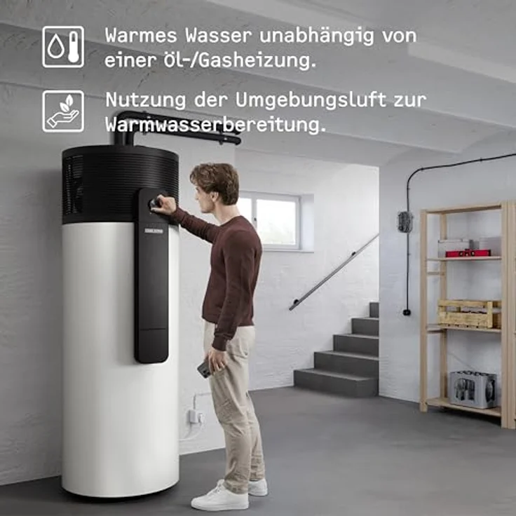 Stiebel Eltron WWK-I 300 Plus, Warmwasser-Wärmepumpe mit Nenninhalt 300l, 1903x650mm – Bild 2
