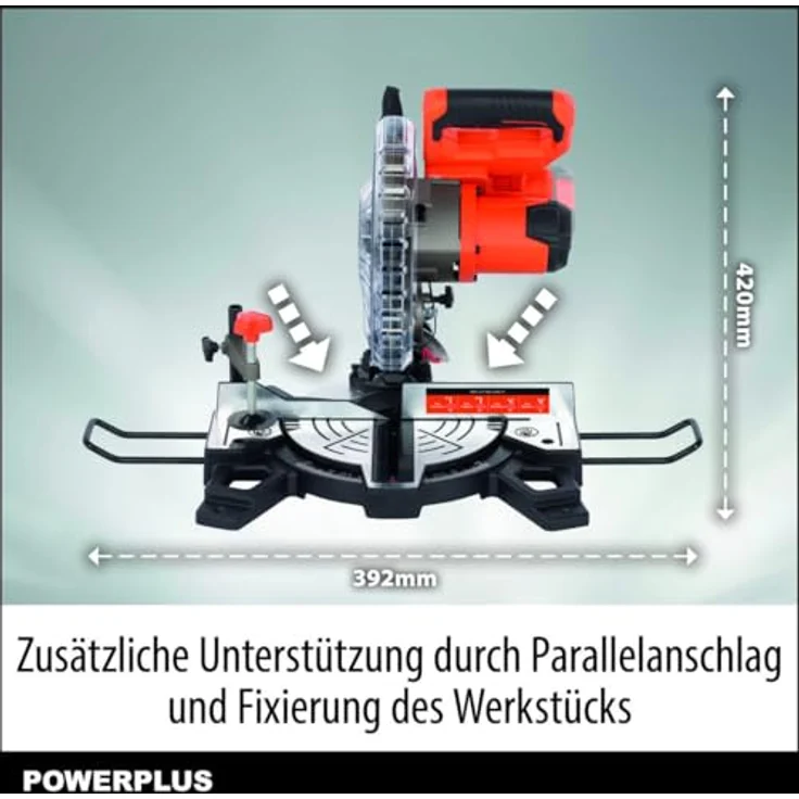 POWER plus Dual Power Akku Kapp und Gehrungssäge POWDP2550-20V, Gehrungs- und Kappsäge, Ø210mm, Stabile Sägegeschwindigkeit, Holzsägeblatt inklusive – Bild 5
