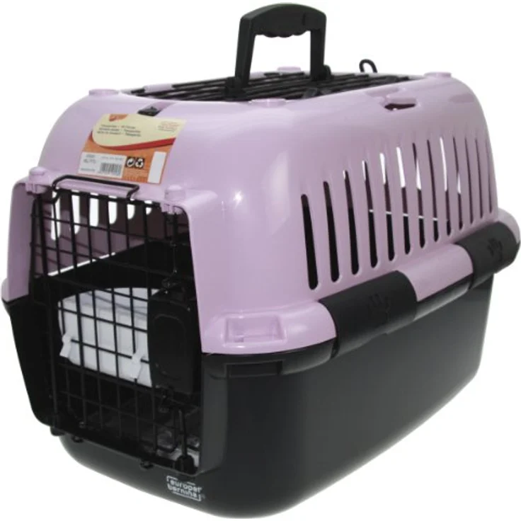 Europet-Bernina Tiertransportbox Transportkäfig Adventurer 50 für Katzen, Kunststoff, verschiedene Farben, Metalltür, integrierte Wasserschale – Bild 2