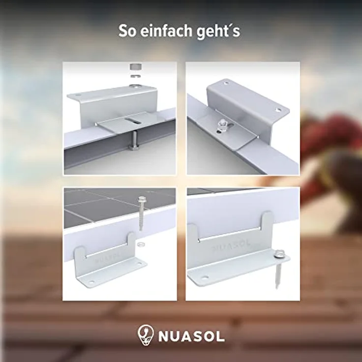 NuaSol NuaFix 16x Z-Winkel aus Edelstahl & Aluminium, witterungsbeständig, 2mm Stärke für Photovoltaik Solarmodule Montagelösungen – Bild 5