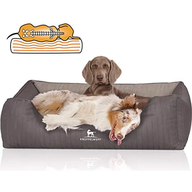 Knuffelwuff Orthopädisches Hundebett Outlander XXL 120 x 85cm Dunkelgrau/Grau - Formstabil, Gelenkentlastend, Leicht zu reinigen