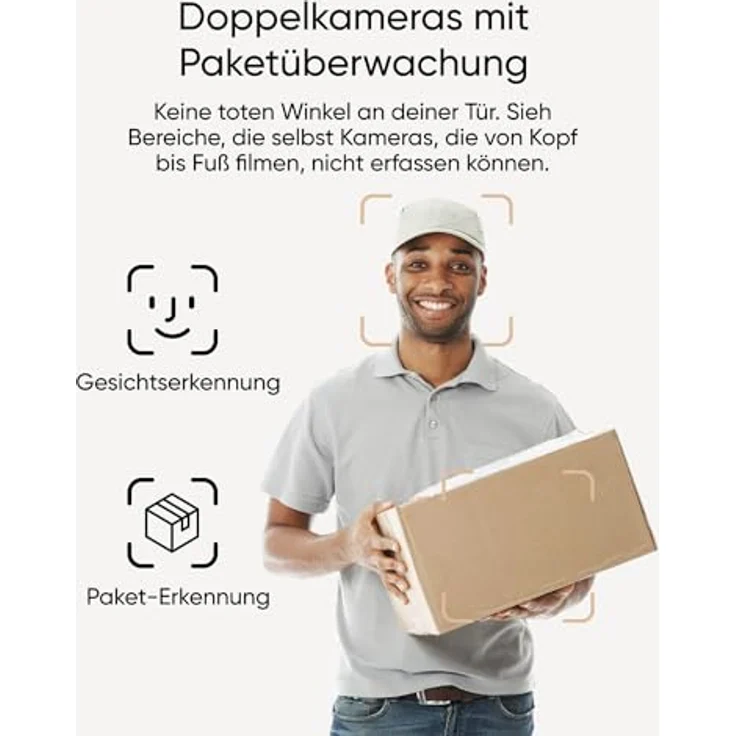 eufy Security Video türklingel E340, Dual türklingel mit Kamera mit Paketerkennung, 2K Full HD Farb-Nachtsicht, Kabel- oder Akkubetrieben, kompatibel mit HomeBase S380, Gebührenfrei – Bild 3