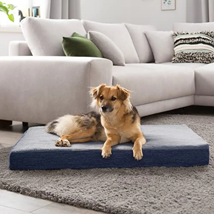 Petstuff Orthopädische Hundematratze, Bezug abnehmbar & waschbar, rutschfest, flauschig, Farb- u. Größenwahl, blau, XS – Bild 2