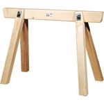 TRIUSO Bauschrage mit Tragfähigkeit von 1000 kg, 1200 x 700 mm, aus Holz mit gefrästen Füßen