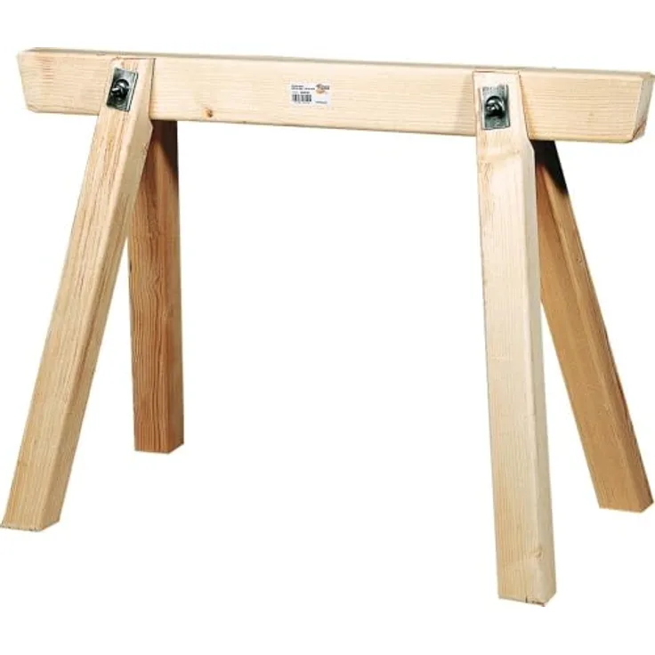 TRIUSO Bauschrage mit Tragfähigkeit von 1000 kg, 1200 x 700 mm, aus Holz mit gefrästen Füßen