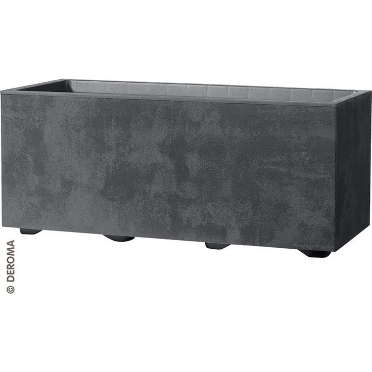 Deroma Pflanzkasten Millenium, Kunststoff anthrazit, 79 x 39 x 39 cm, UV-beständig und frostfest, 73 Liter Volumen