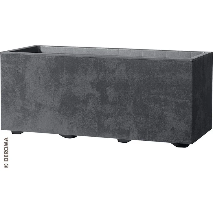 Deroma Pflanzkasten Millenium, Kunststoff anthrazit, 79 x 39 x 39 cm, UV-beständig und frostfest, 73 Liter Volumen – Bild 1