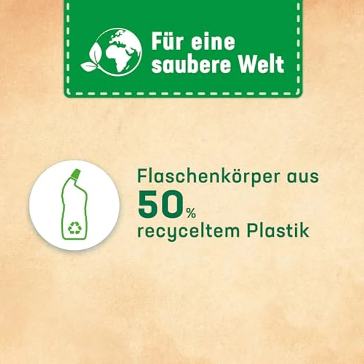 WC Frisch Kraft Aktiv WC-Reiniger Gel Lemon 750ml – Anti-Kalk-Formel, frischer Duft, recycelte Flasche, einfache WC-Rand-Anwendung – Bild 8
