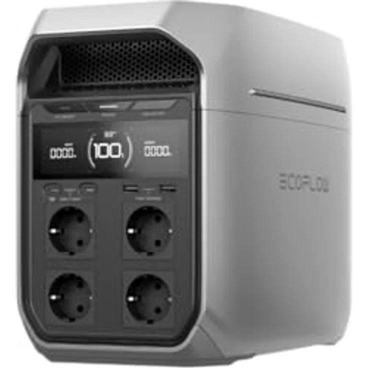 ECOFLOW Delta 3 PLUS Powerstation – 3600W, LFP-Akku, IP65, Solar & AC-Ladung, 4x AC, USB, Outdoor-tauglich – Bild 1