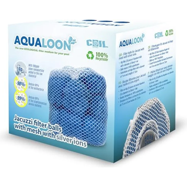 COIL Aqualoon Blau Pool Filterbälle, Wasserfilter, 20 Stück, Kompatibel mit Typ VI Bestway und Intex Typ S1, Wiederverwendbar – Bild 8