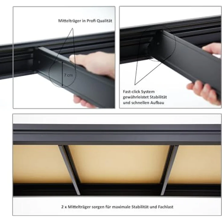 Proregal Schwerlastregal Mega Deal DINO, 180x180x60 cm, 4 Böden, Traglast 500 kg pro Boden, Schwarz – Bild 5