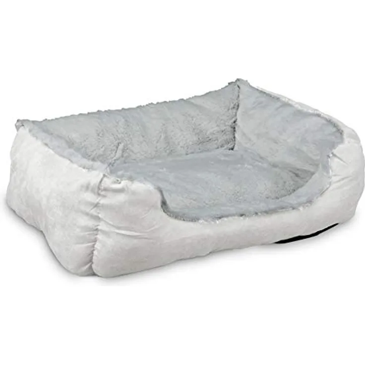 Beeztees Plüschbett Baboo L: 48 cm B: 37 cm H: 18 cm grau-weiss