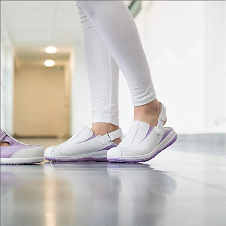 Oxypas IRIS Damen Clogs, rutschfest und antistatisch, weiß – Bild 4