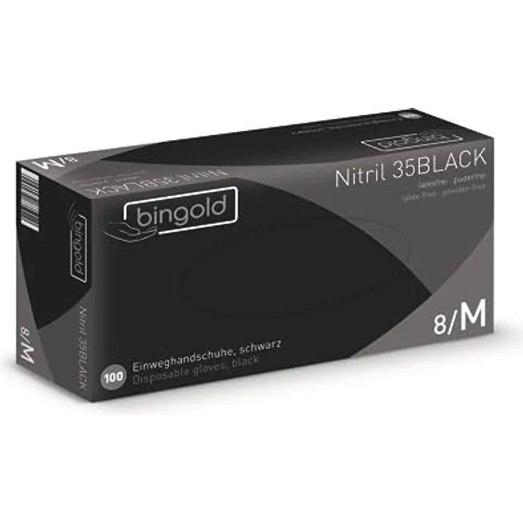 Einmalhandschuhe Nitril 35BLACK, schwarze Nitrilhandschuhe, Größe M, 100-er Pack – Bild 1