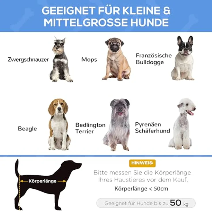 PawHut Hundeliege Outdoor, Erhöhtes Hundebett mit atmungsaktivem Mesh-Bezug, Schwarz für kleine und mittelgroße Hunde 91 x 69 x 29 cm – Bild 3