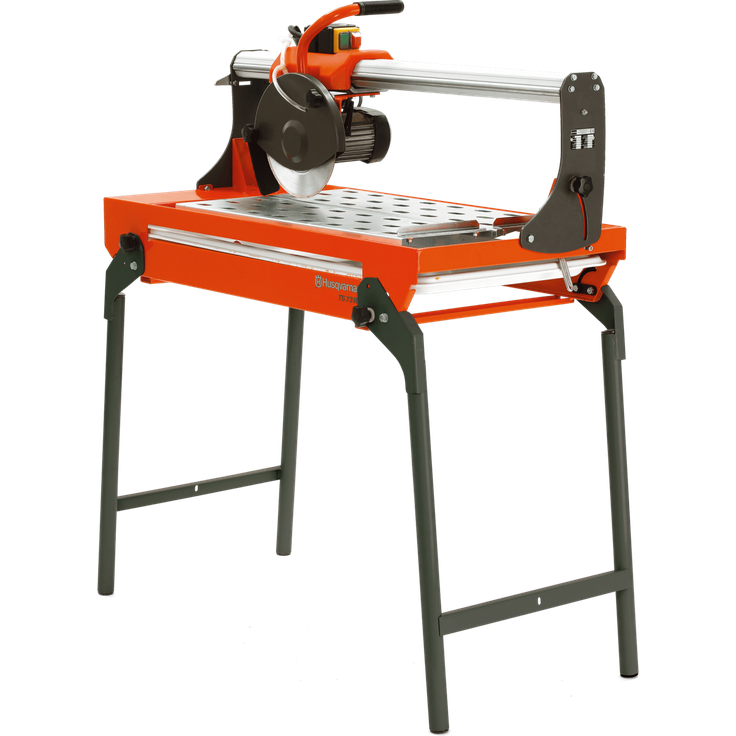 Husqvarna TS 73 R, 230V Fliesensäge mit Diamanttrennscheibe Ø 230 mm, 1 kW, Schnittlänge 730 mm, klappbare Standbeine, 45°-90° Kapp- und Gehrungsschnitte