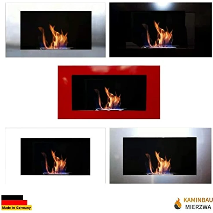 Kaminbau Mierzwa Bio Ethanol und Gelkamin - Wandkamin Modell Diana Deluxe - 3,5kW Heizleistung, Inklusive Kaminzubehör - Farbwahl (Weiß) – Bild 3