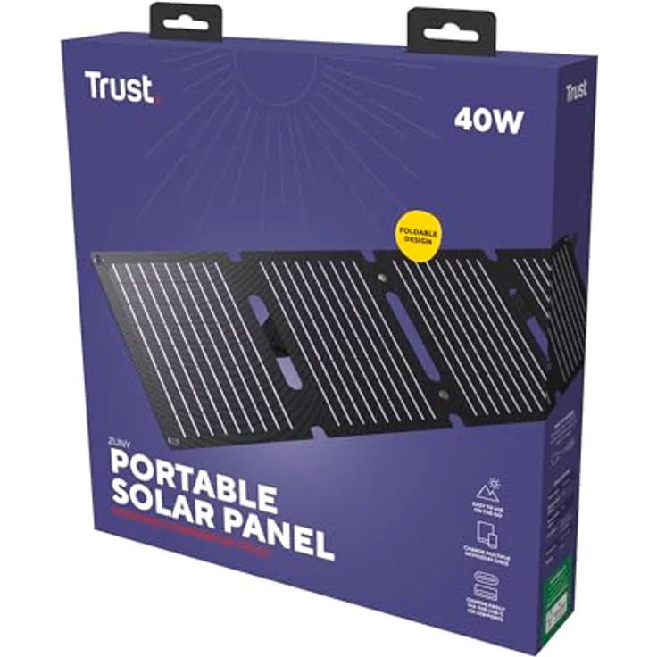 Trust Zuny 40W Solarpanel, tragbares Solarmodul mit integriertem Ständer für mobiles Laden – Bild 12