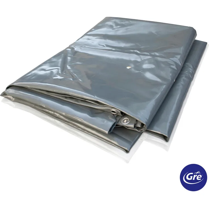 Gre Poolabdeckplane, Kunststoff, grau, 497x696 cm, für Pools und Wasserspaß